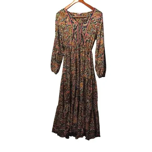 Anthropologie Boemo Maxi Dress  Hippy Boho M - Picture 2 of 7